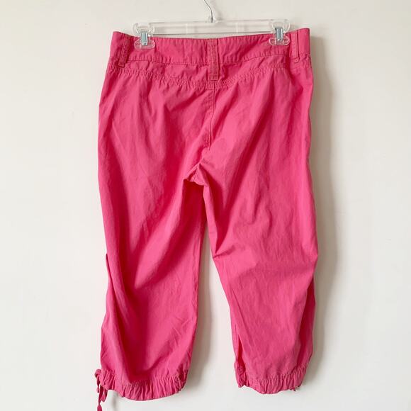 Vintage Y2K DKNY Jeans Pink Capris Embroidered Size 8 Twill Lizzy McGuire 2000s - Picture 3 of 8